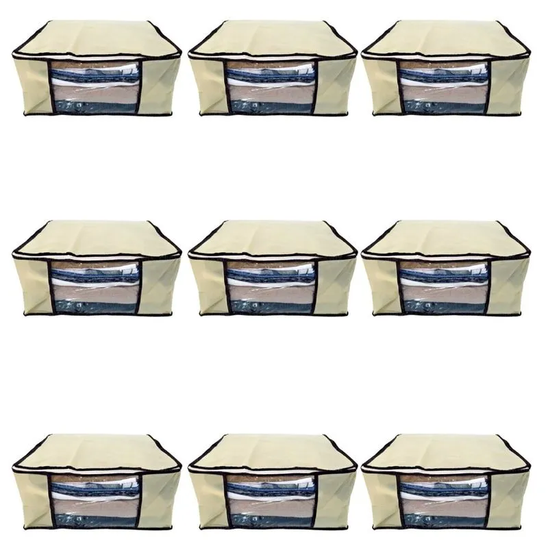 Kit 9 Caixa Organizadora Closet Roupa Coberta 60x45x30