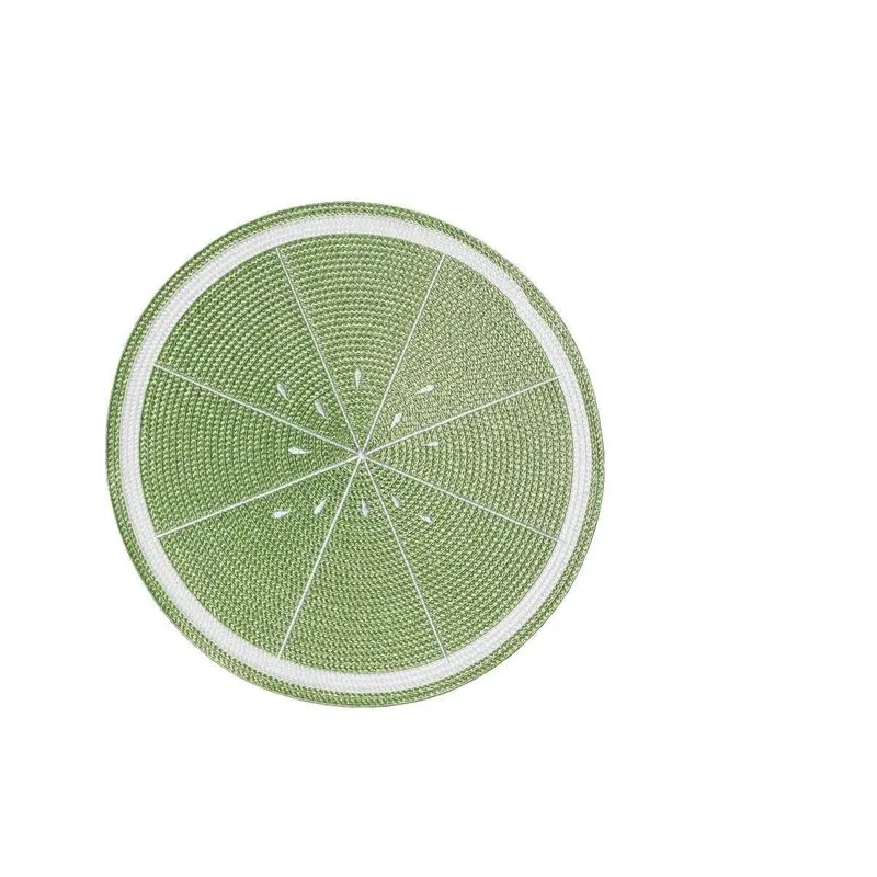 Jogo Lugar Americano Redondo Verde 38cm Feito À Mão