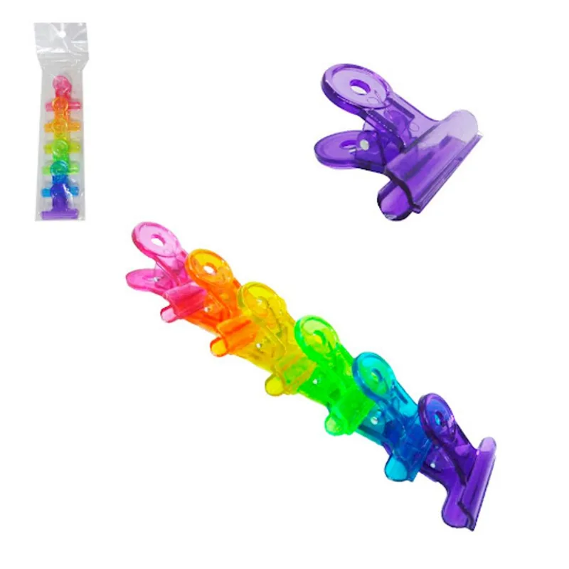 Kit 6 Prendedor Coloridos Papelaria