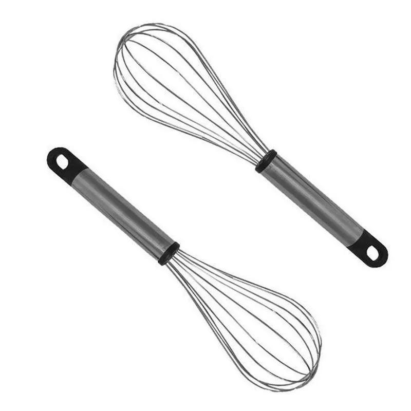 Kit 2 Batedores De Ovos E Massas Aço Inox Fouet Pequeno 21Cm