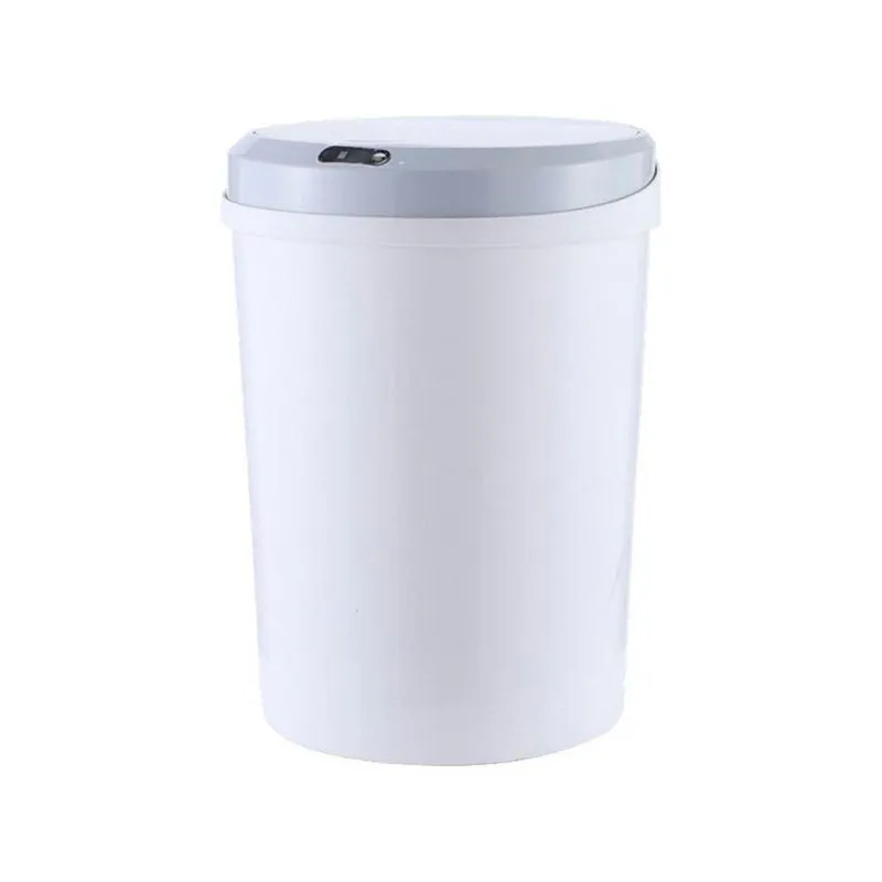Lixeira Inteligente Automática Redonda 12 Litros Com Sensor - Branca