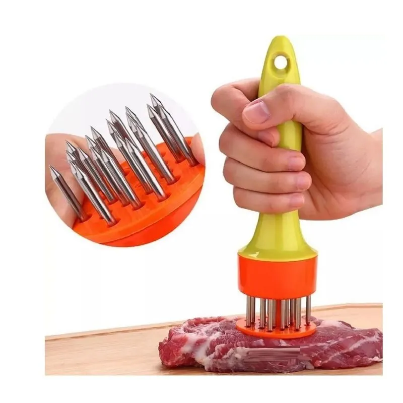 Batedor Amaciador De Carne Manual 24 Profissional Agulhas Afiadas Em Inox