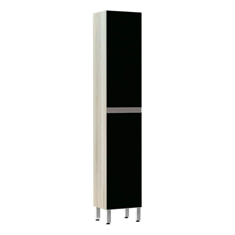 Paneleiro 40 Cm Raso 2 Portas Luci Legno Crema Com Preto Tx