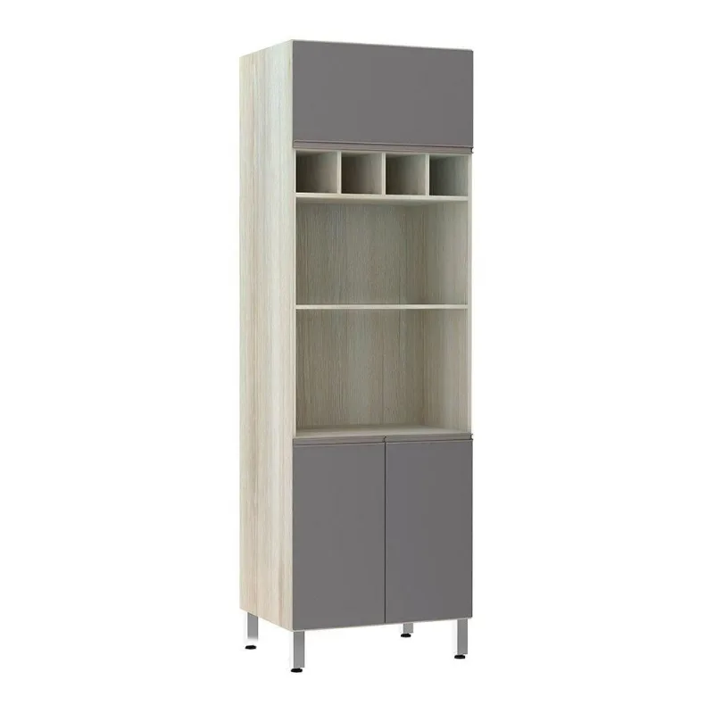 Paneleiro 70 Cm Duplo Nicho Luci Legno Crema Com Cinza Puro