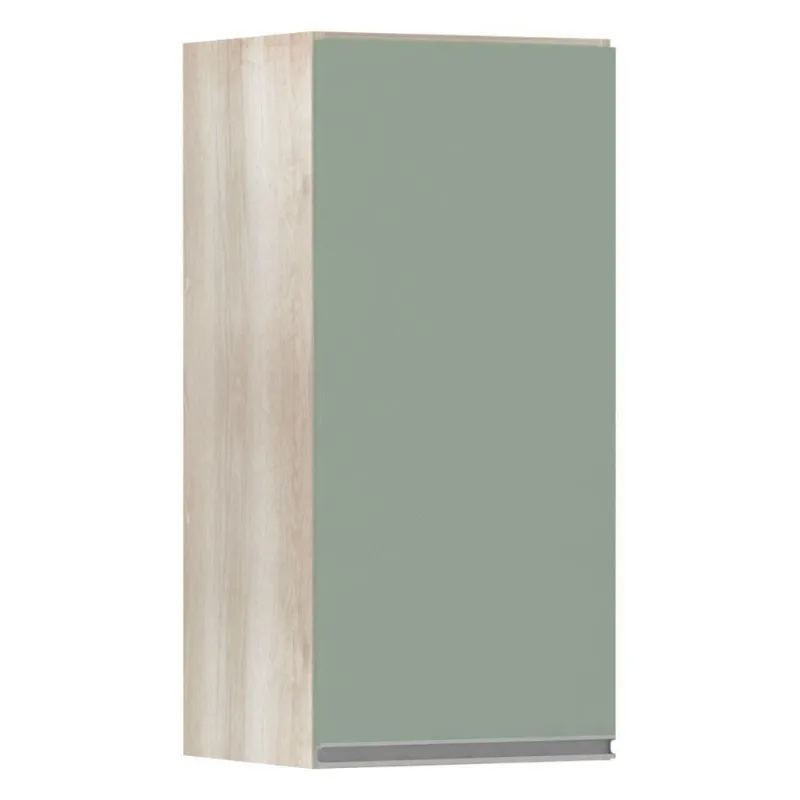 Armário Aéreo 35cm 1 Porta Lis Legno Crema C/Verde