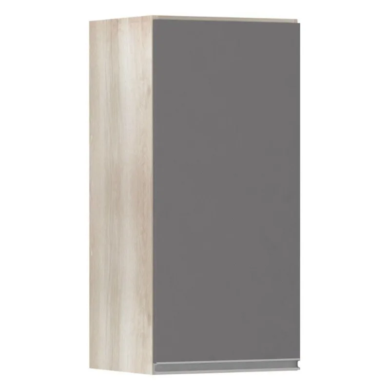 Armário Aéreo 35cm 1 Porta Lis Legno Crema C/Cinza Puro