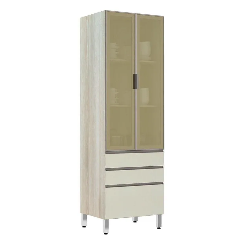 Paneleiro 70Cm Vidro Bronze Luci Legno Crema Com Kashmir