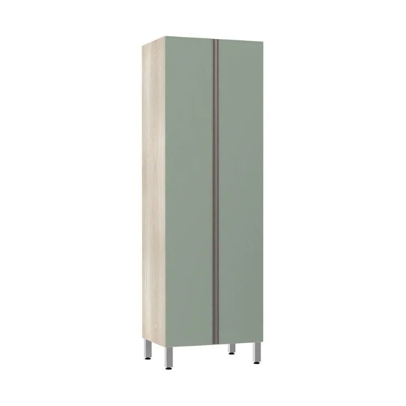 Paneleiro 70Cm Duplo Luci Legno Crema Com Verde Jade