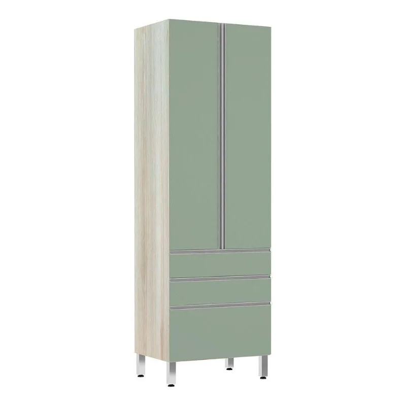 Paneleiro 70Cm Lis Legno Crema Com Verde Jade
