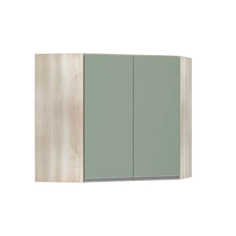 Armário De Canto Diagonal 2 Portas Lis Legno Crema C/Verde