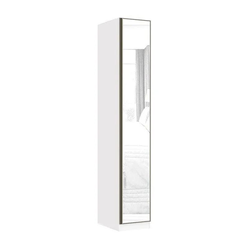 Guarda Roupa Modulado 1 Porta 40cm Branco Com Espelho