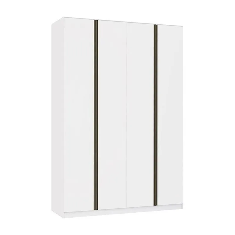 Guarda Roupa 4 Portas 159,2 Cm Branco Ff Com Branco Mat