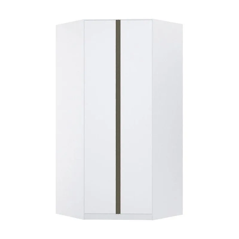 Guarda Roupa Canto 2 Portas 111,9cm Branco Com Branco Mat