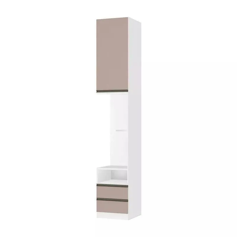 Mesa De Cabeceira Direito Branco 1 Porta 2 Gavetas Connect Prime Plus Luciane Móveis