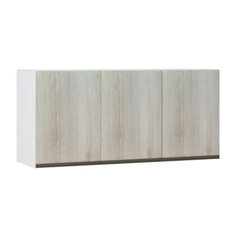 Maleiro Ponte Aérea 3 Portas 145cm Branco C/Legno Crema