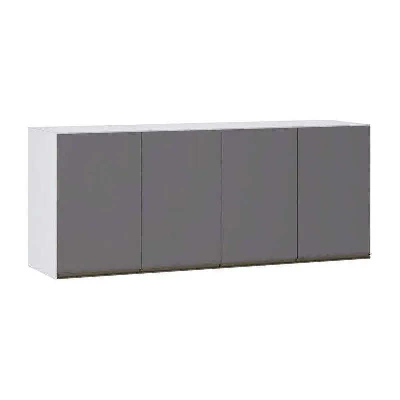 Maleiro Ponte Aérea 4 Portas 165cm Branco C/Cinza Puro
