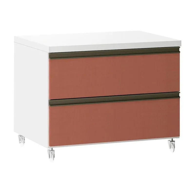 Mesa De Cabeceira 2 Gavetas 60,5cm Branco C/Gaia