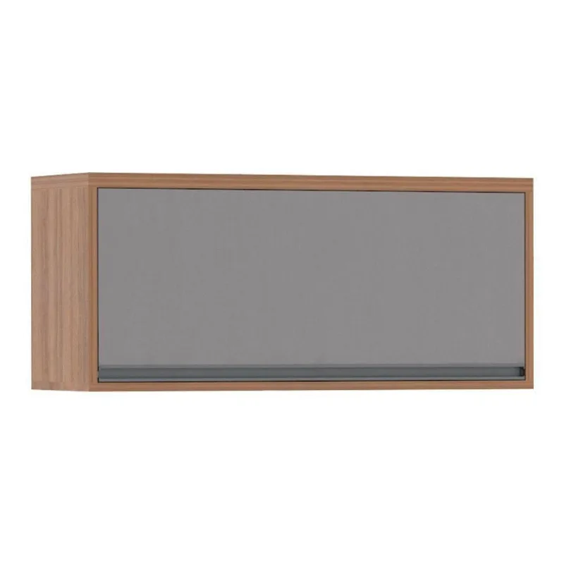 Armário Aéreo 80 Cm 1 Porta Isa Vanilla Com Cinza Puro