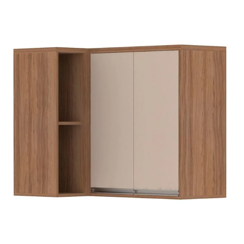 Armário Aéreo Canto Reto 95cm 2 Portas 1 Prateleira
