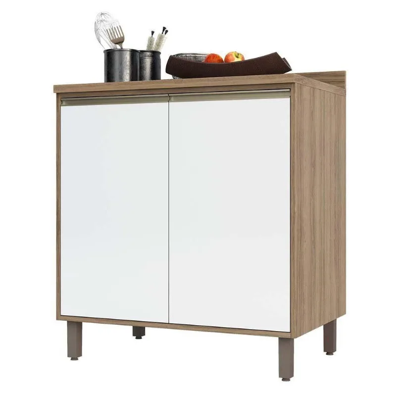 Balcão e Tampo 80 Cm De Abrir 1 Prateleira Mel Vanill/Branco
