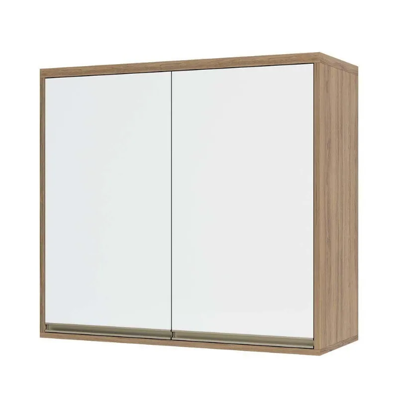 Armário Aéreo 80 Cm 2 Portas De Abrir 1 Prateleira Mel Luciane Móveis Vanilla Com Branco