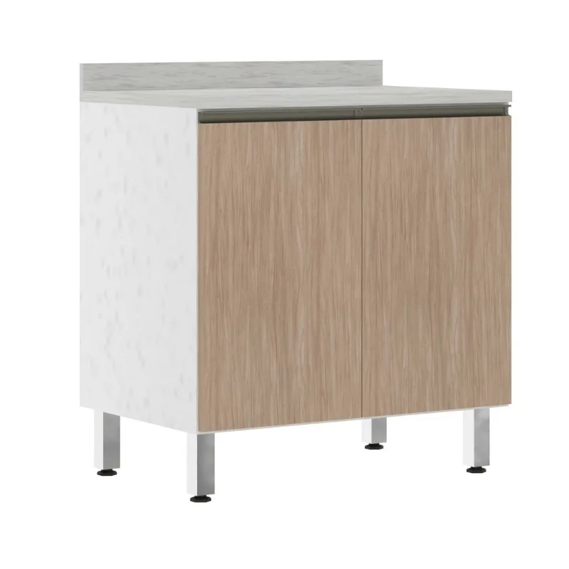 Balcão 2 Portas Pérola 80cm Luciane Cozinhas Cumaru BP Cumaru