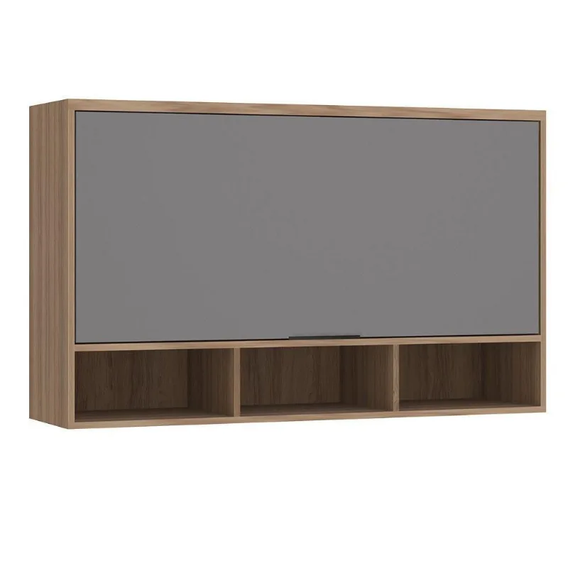 Armário Aéreo 120cm, 1 Porta Basculante Nichos Aspen Vanilla