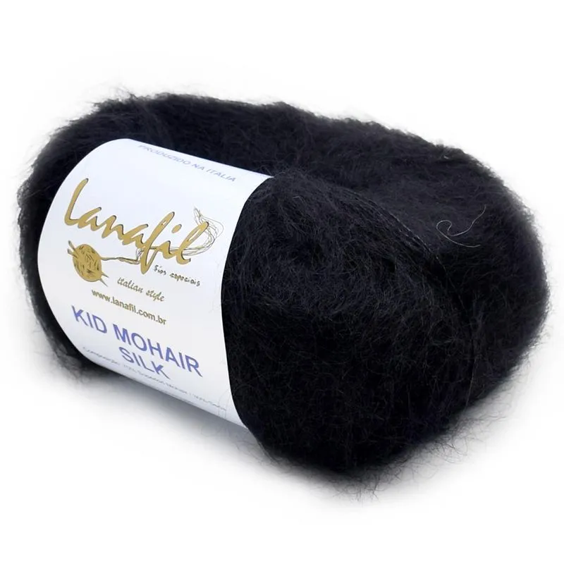 Fio Super Kid Mohair Silk 25g - Mohair e Seda 600 preto
