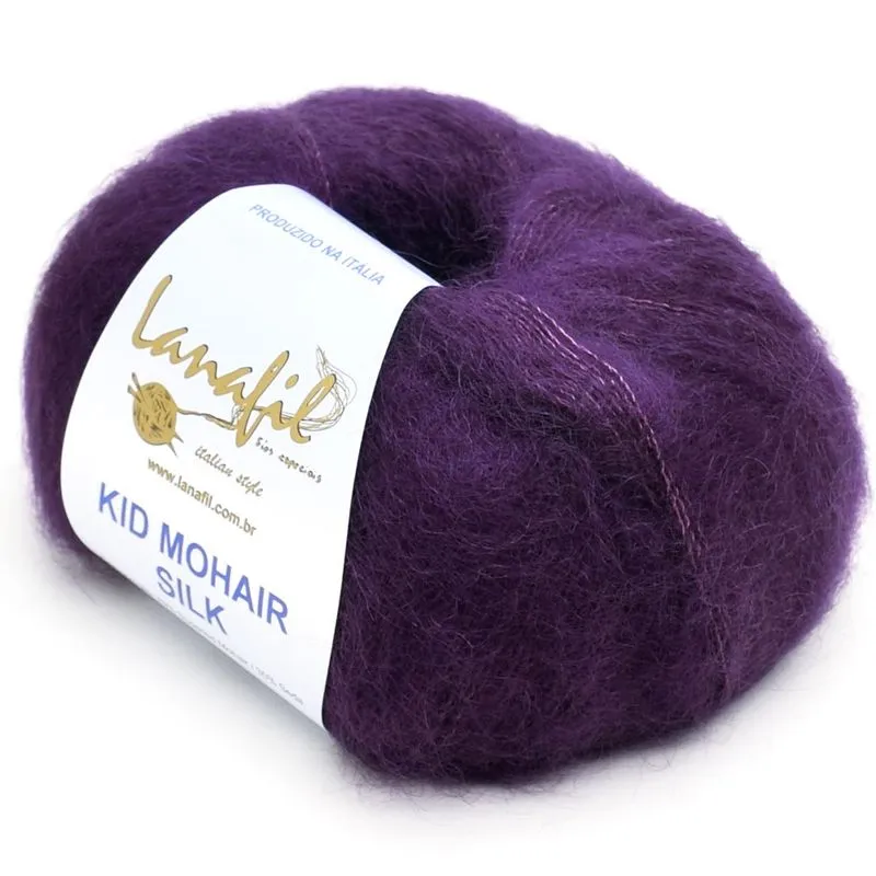 Fio Super Kid Mohair Silk 25g - Mohair e Seda 64752 roxo escuro