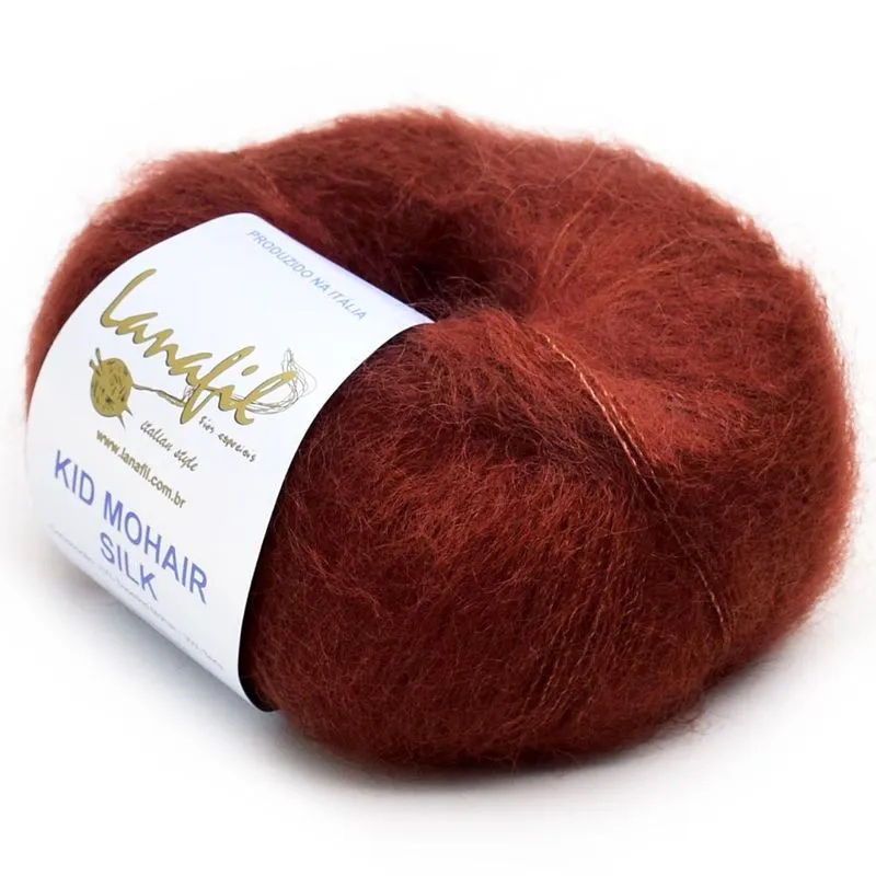 Fio Super Kid Mohair Silk 25g - Mohair e Seda 72098 ferrugem