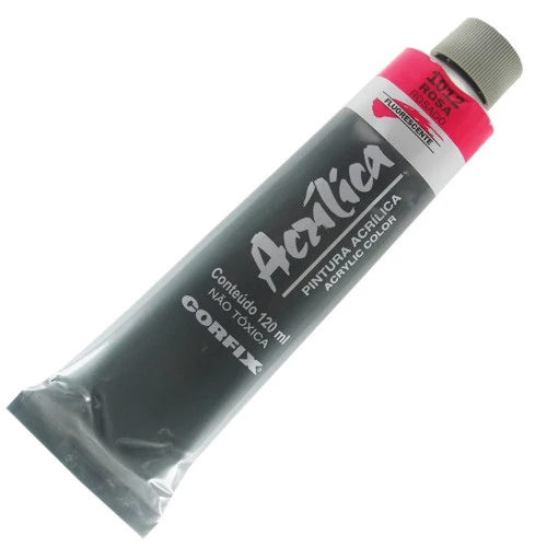 Tinta Acrílica Corfix 120ml Fluorescente 1012 Rosa
