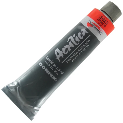 Tinta Acrílica Corfix 120ml Fluorescente 1013 Vermelho