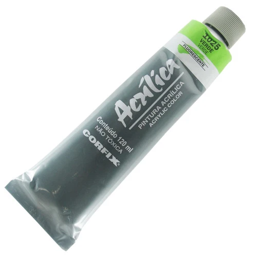 Tinta Acrílica Corfix 120ml Fluorescente 1025 Verde