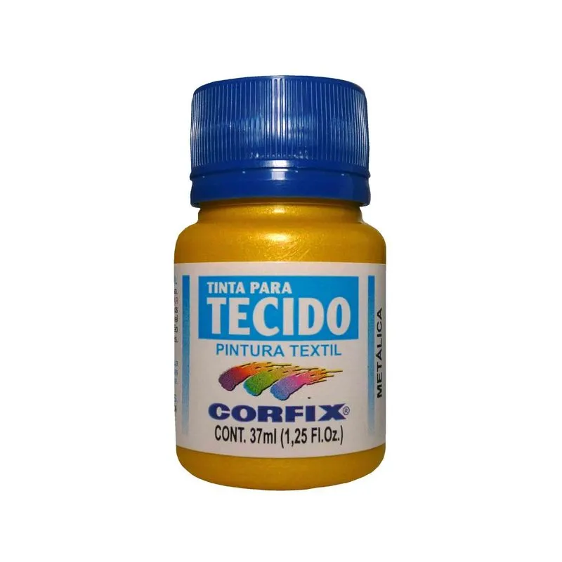 Tinta Para Tecido Metalica Corfix 395 Amarelo 37ml