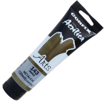 Tinta Acrílica Corfix Arts 120ml Tom Metálico 143 Bronze
