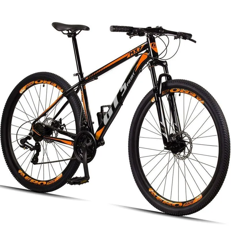 Bicicleta 29 Gt Sprint Mx7 21 Marchas Freio A Disco Mtb Alumínio - Preto Laranja