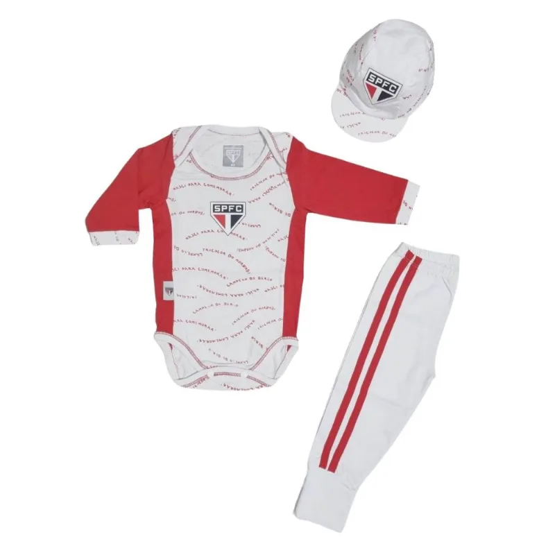 Conjunto Bebê São Paulo Longo 3 Peças Oficial P