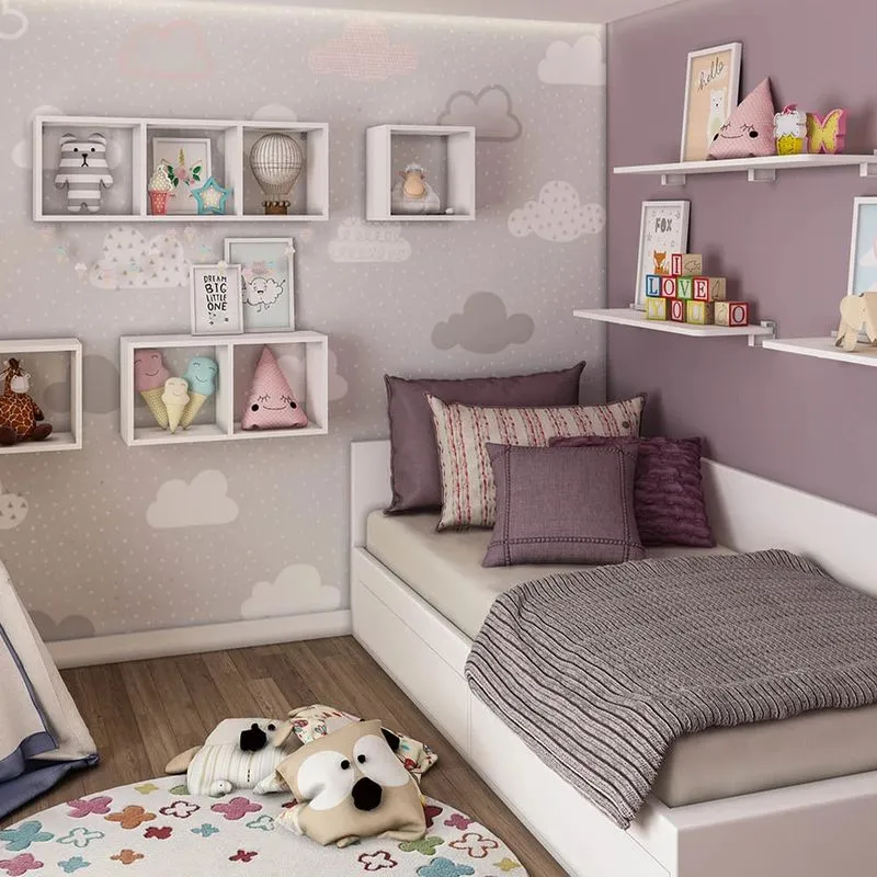 Nicho Triplo Prat-k Cubo Retangular em MDP 80x28x20cm Branco
