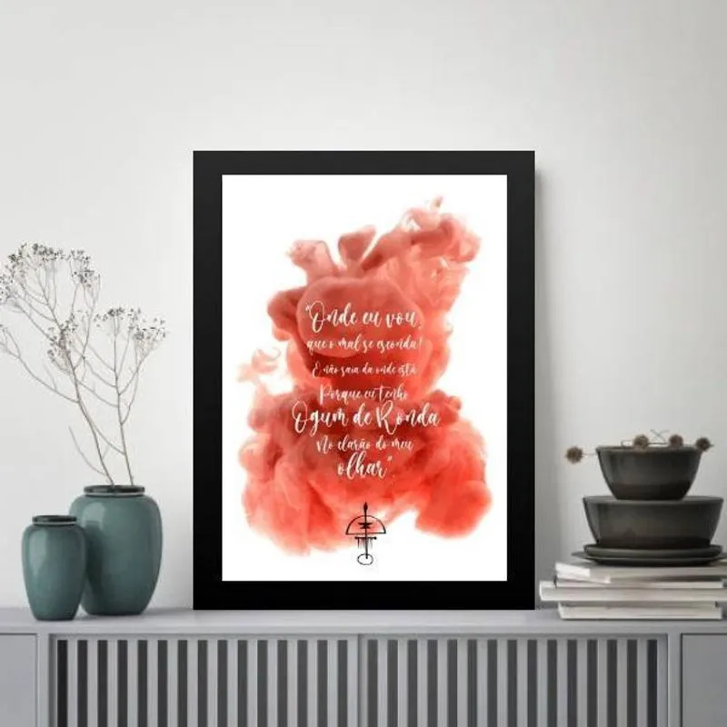 Quadro Decorativo Ogum - Frase 33X24Cm - Com Vidro