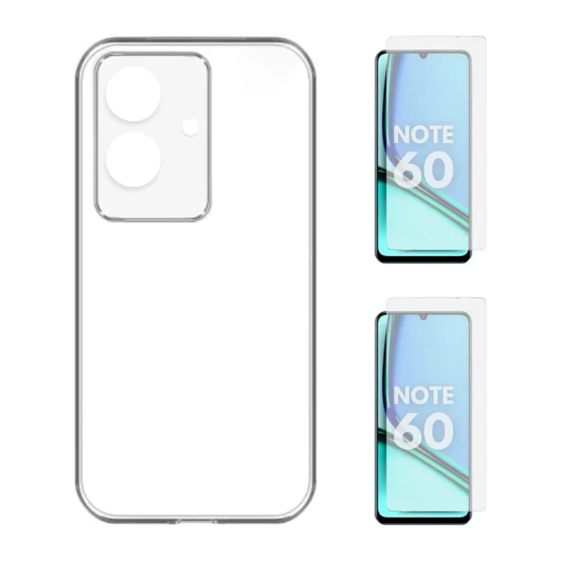 Capa Capinha Silicone + 2 Películas Vidro Realme Note 60
