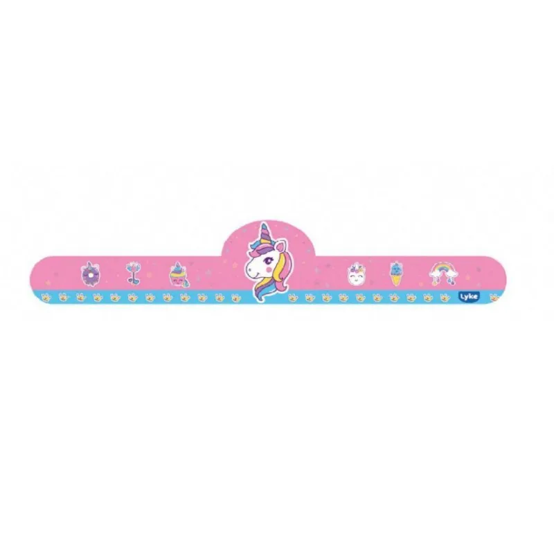 Régua Bracelete Lyke Unicórnio Em Silicone 30cm 1 Unidade Rosa
