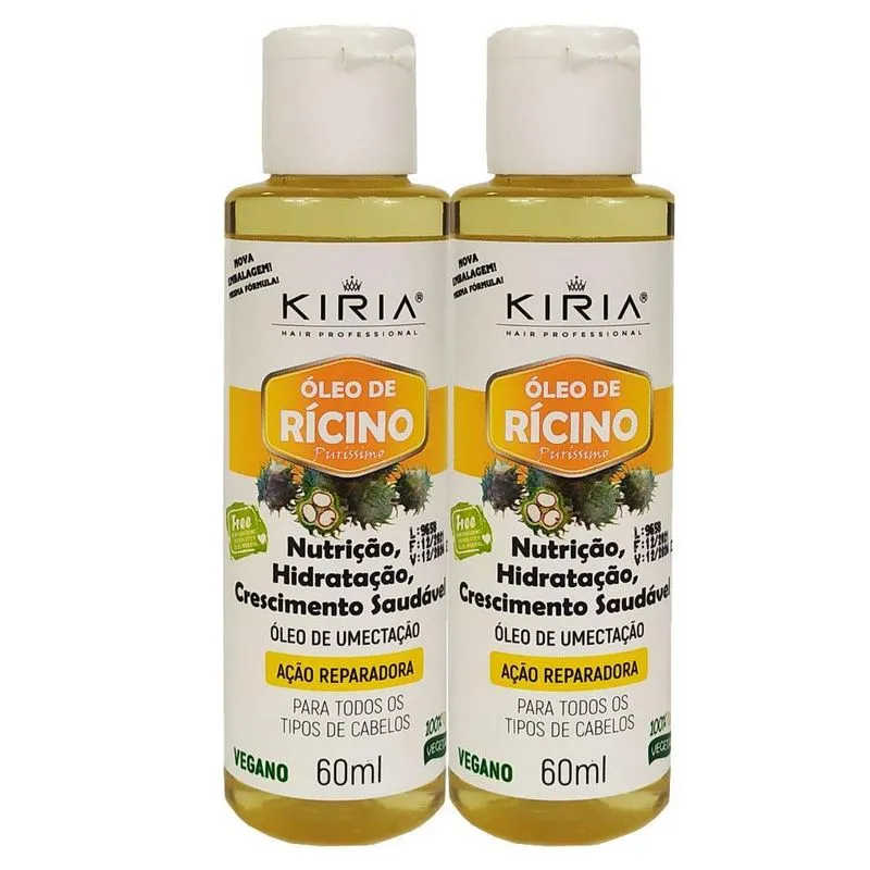 Kit 2 Óleos De Rícino Capilar 60ml