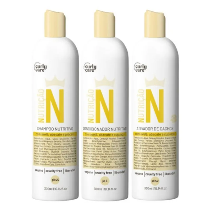 Kit Curly Care N Nutrição Shampoo + Condicionador + Ativador De Cachos 3x 300ml