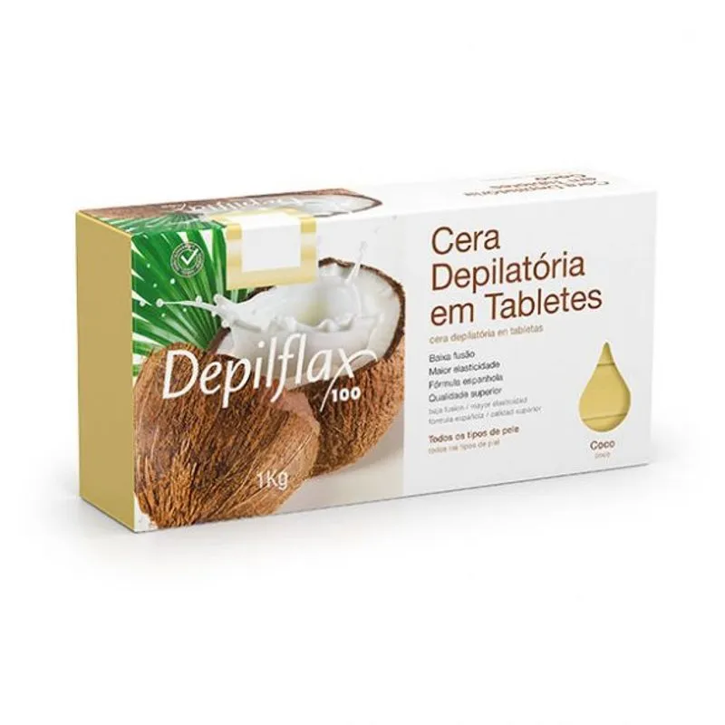 Cera Quente Depilatória Coco 1kg Depilflax