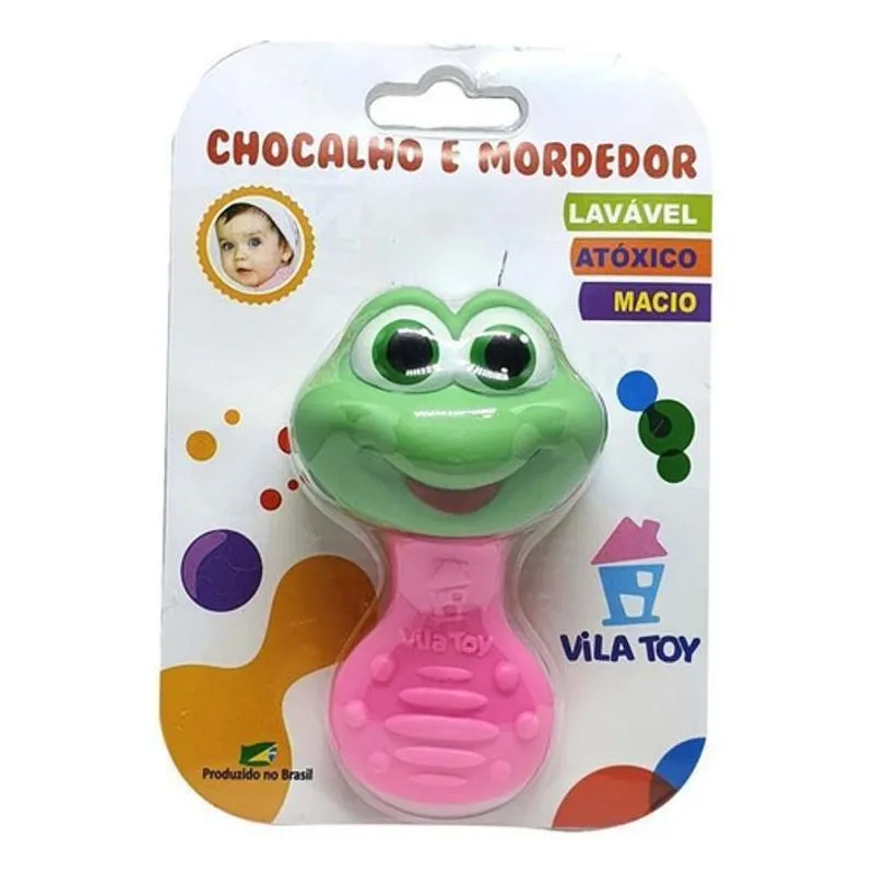 Chocalho E Mordedor Macio Sapo Vila Toy
