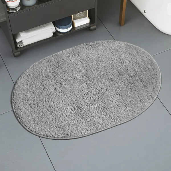 Tapete Comfort Oval 50X75 Cinza - Adomes