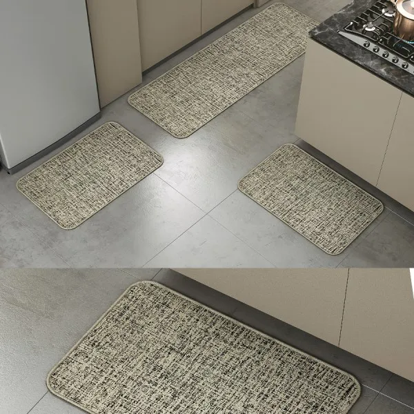 Jogo Tapete Estilo para Cozinha 03 Peças Bege - Adomes