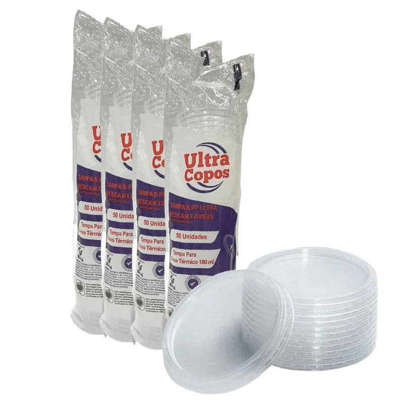 Tampa Para Copo De Isopor 180Ml Sem Furo Pp Com 500 Ultra