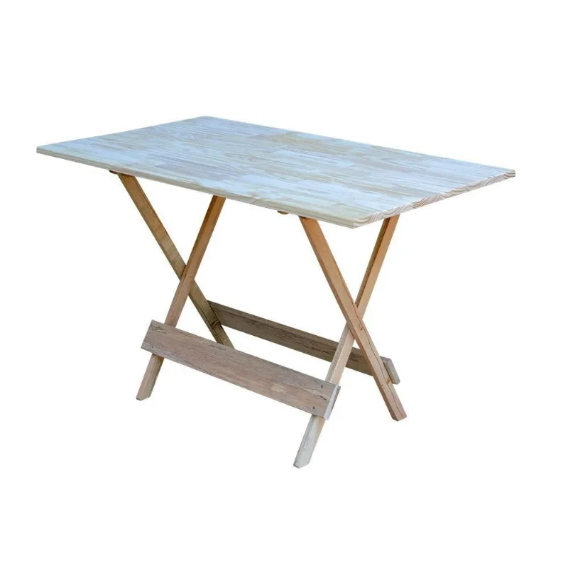 Mesa Dobrável De Madeira Padrão 1,20X70 Crua - Marrom