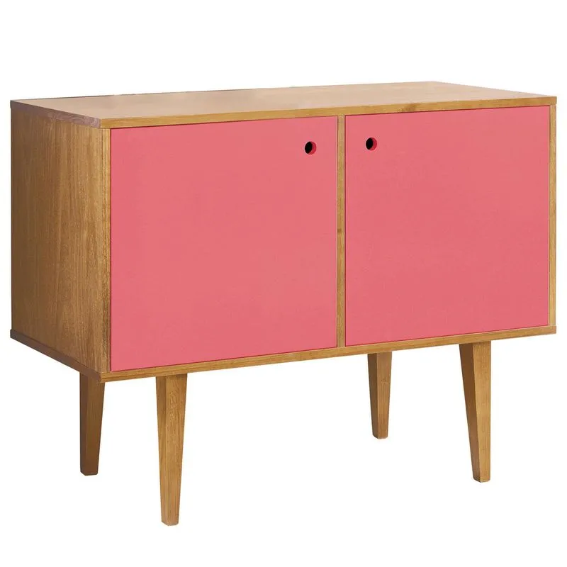 Buffet 2 Portas Vintage Maxima Nogal/Rosa